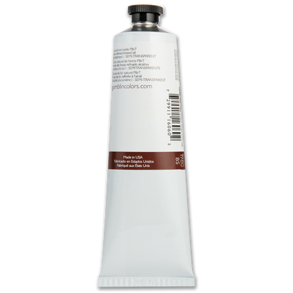 Light Gray Gamblin 1980 Oil Paint Burnt Sienna 150mL Series 1 Oil Paints