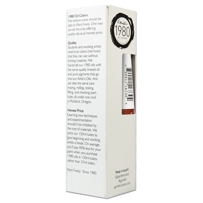 Beige Gamblin 1980 Oil Paint Venetian Red 150mL Series 1 Oil Paints