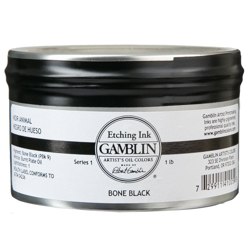 Dark Slate Gray Gamblin Bone Black Etching Ink 454g Printmaking