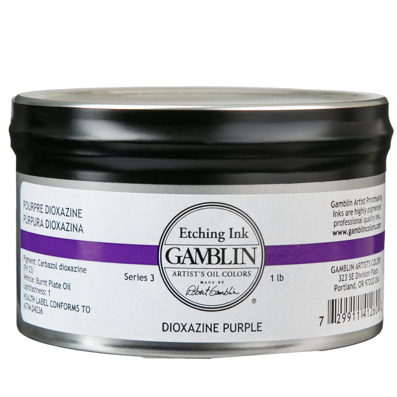 Dark Slate Gray Gamblin Dioxazine Purple Etching Ink 454g Printmaking