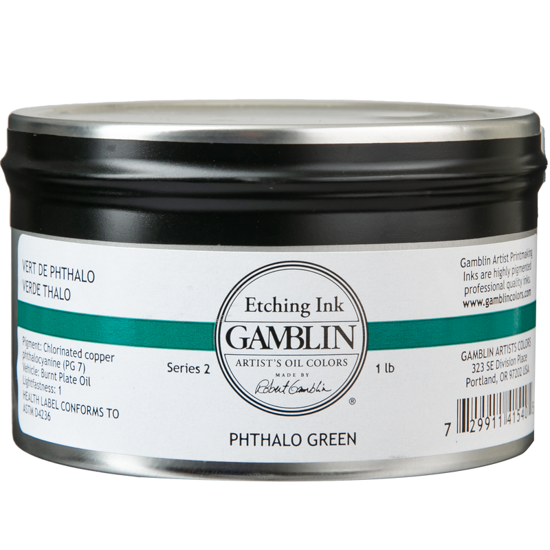 Dark Slate Gray Gamblin Phthalo Green Etching Ink 454g Printmaking