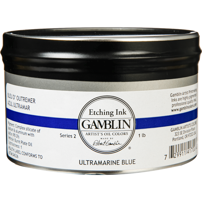 Black Gamblin Ultramarine Blue Etching Ink 454g Printmaking