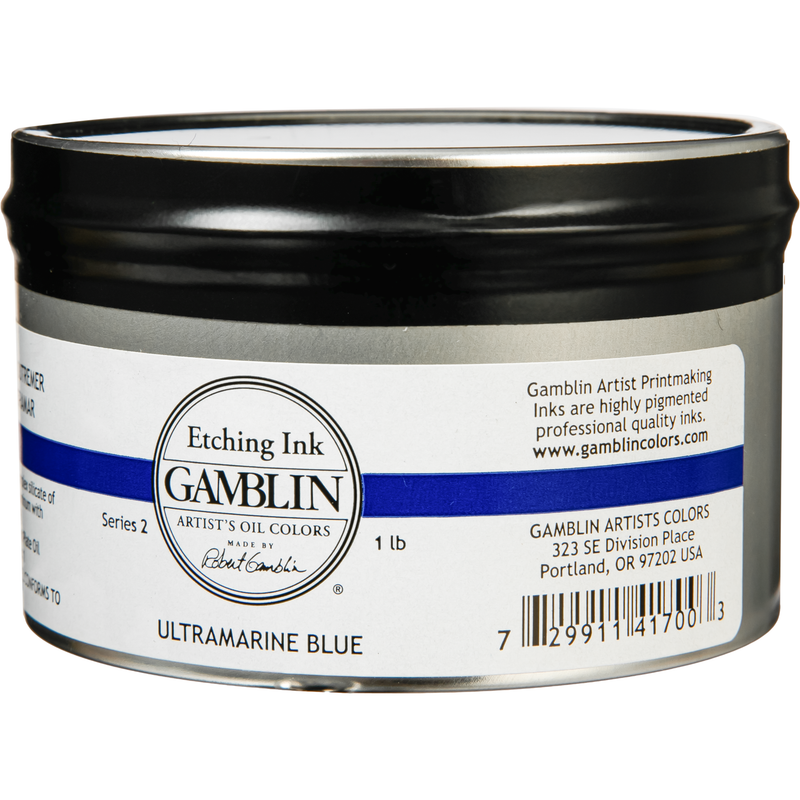 Black Gamblin Ultramarine Blue Etching Ink 454g Printmaking