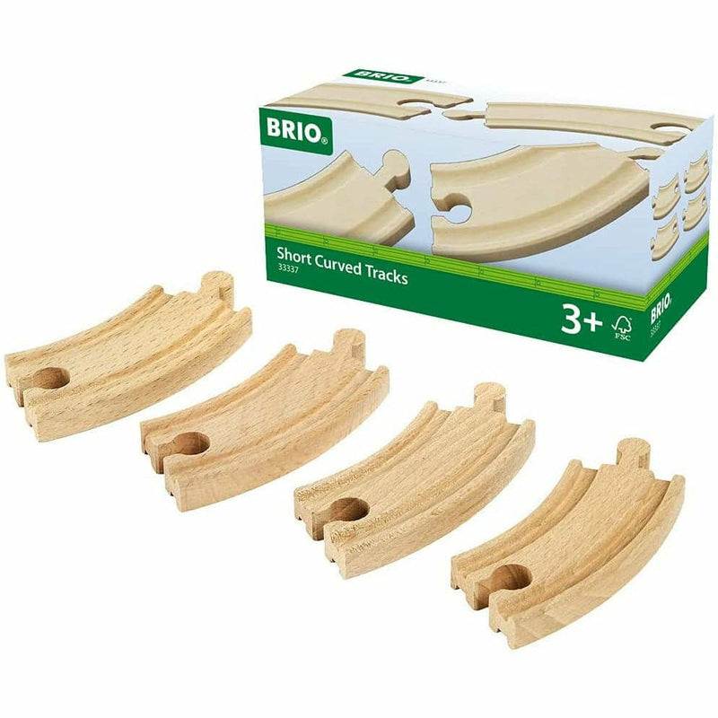 Tan BRIO Tracks - Short Curved Tracks 4 pieces Kids Educational Games and Toys