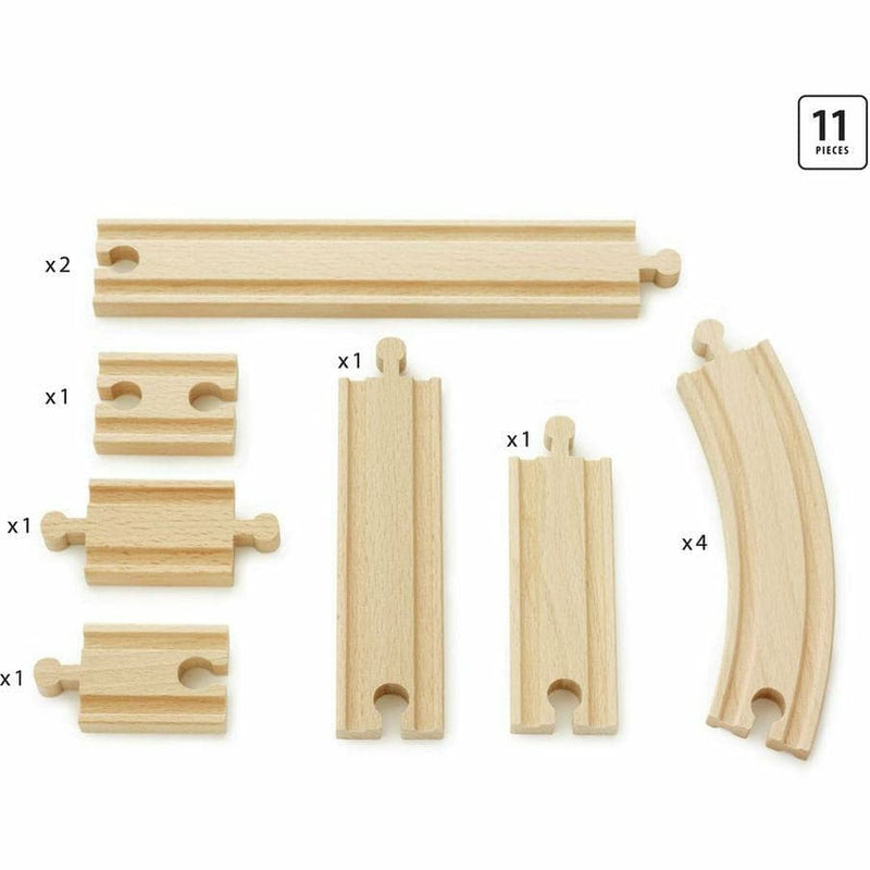 Wheat BRIO Tracks - Beginner Expansion Pack 11 pieces Kids Educational Games and Toys