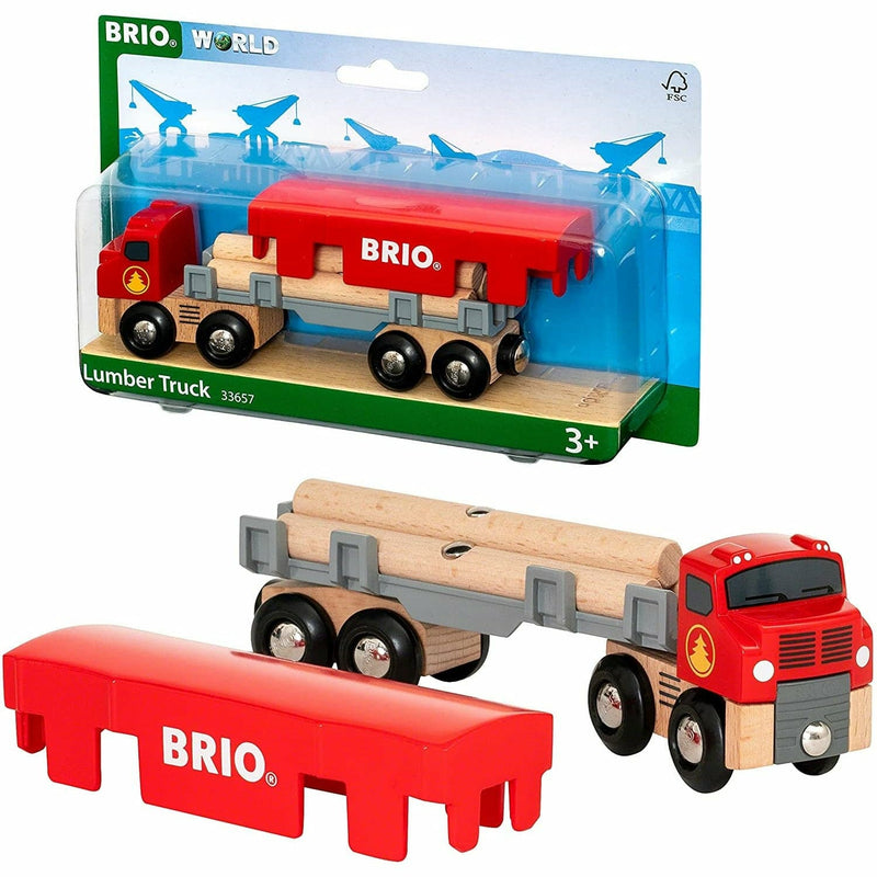 Gray BRIO Vehicle - Lumber Truck 6 pieces Kids Educational Games and Toys