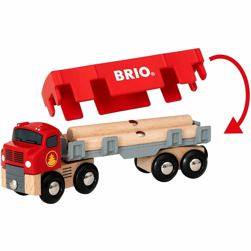 Firebrick BRIO Vehicle - Lumber Truck 6 pieces Kids Educational Games and Toys