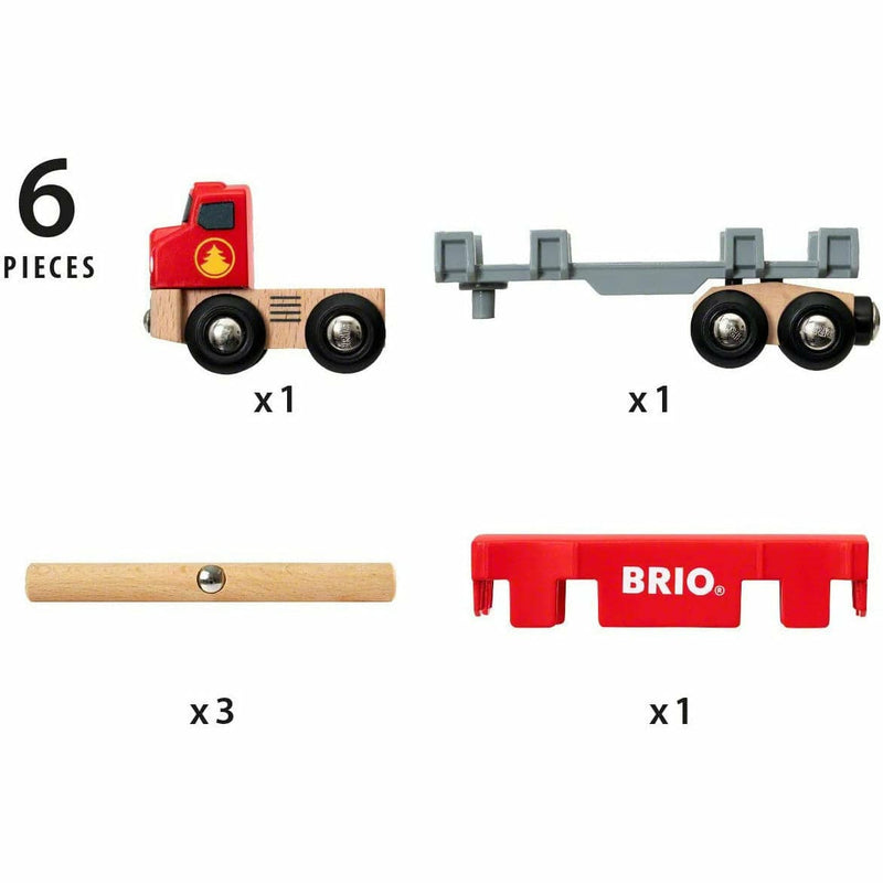 Gray BRIO Vehicle - Lumber Truck 6 pieces Kids Educational Games and Toys