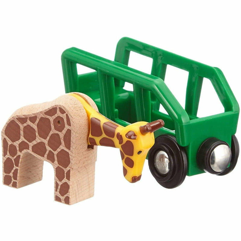 Dark Olive Green BRIO Vehicle - Giraffe and Wagon 2 pieces Kids Educational Games and Toys