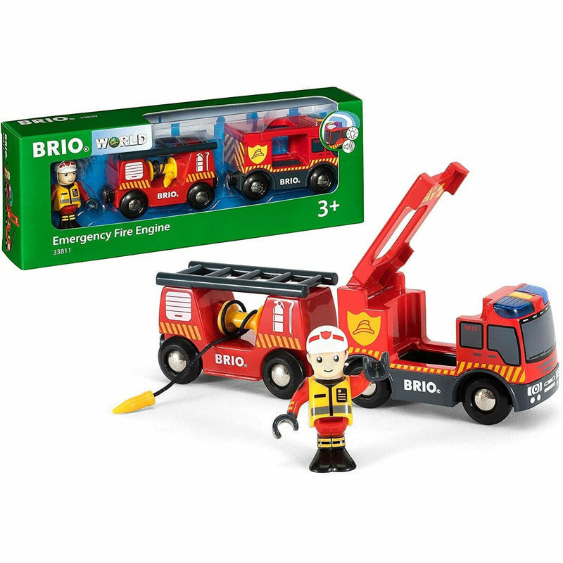 Dark Salmon BRIO Train - Rescue Firefighting Train 4 pieces Kids Educational Games and Toys