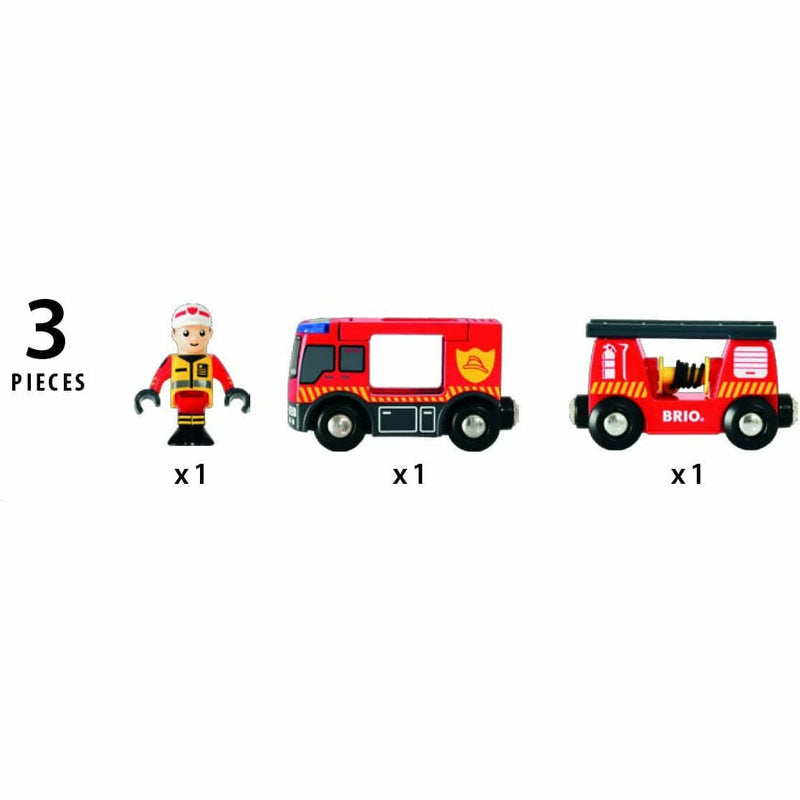 Firebrick BRIO Train - Rescue Firefighting Train 4 pieces Kids Educational Games and Toys