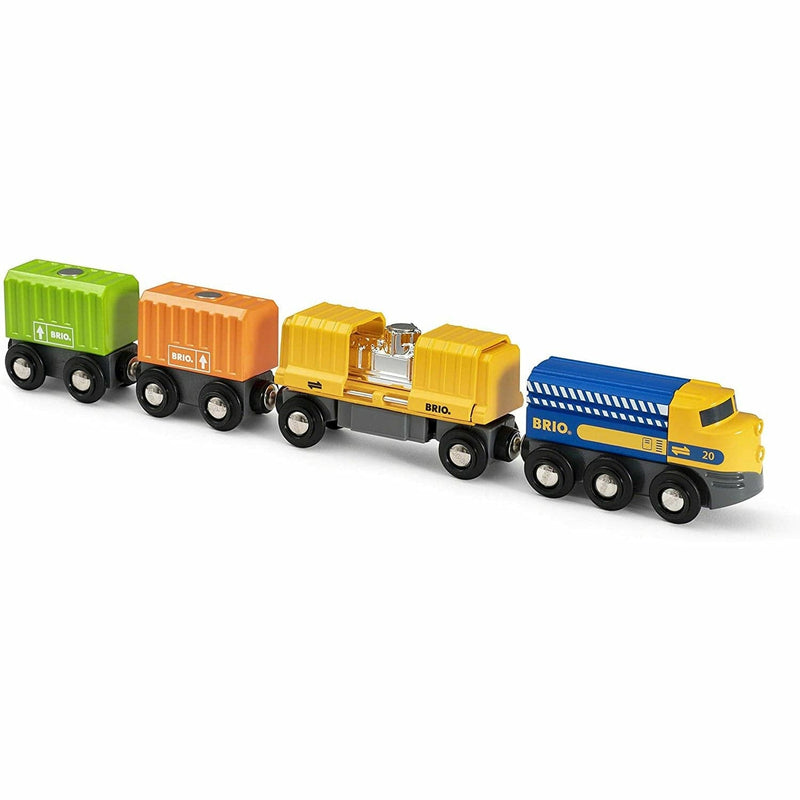 Dark Slate Gray BRIO Train - Three-Wagon Cargo Train 7 pieces Kids Educational Games and Toys