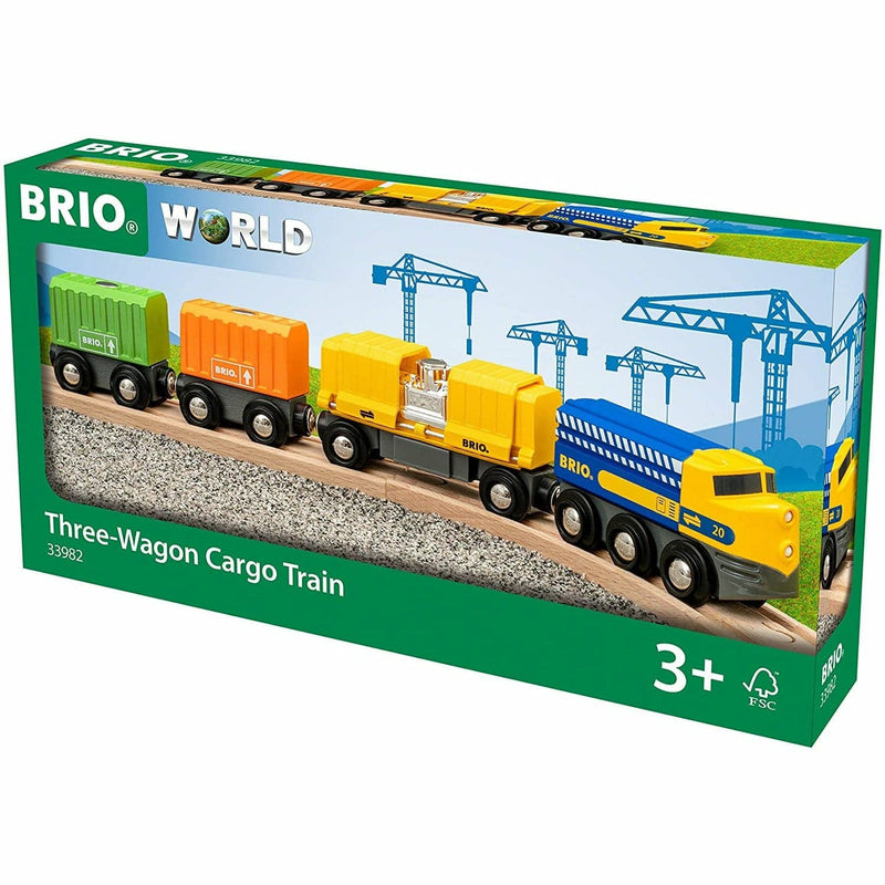 Dark Slate Gray BRIO Train - Three-Wagon Cargo Train 7 pieces Kids Educational Games and Toys