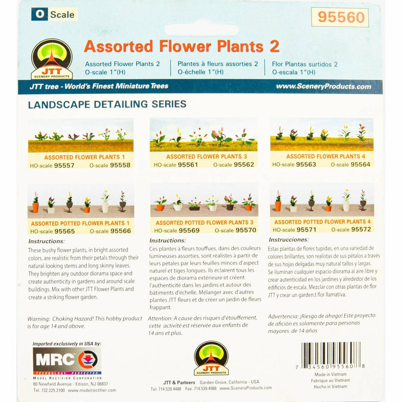 Navajo White Wee Scapes Assorted Flower Plants 2 (10 Pack) Architectural Model Supplies