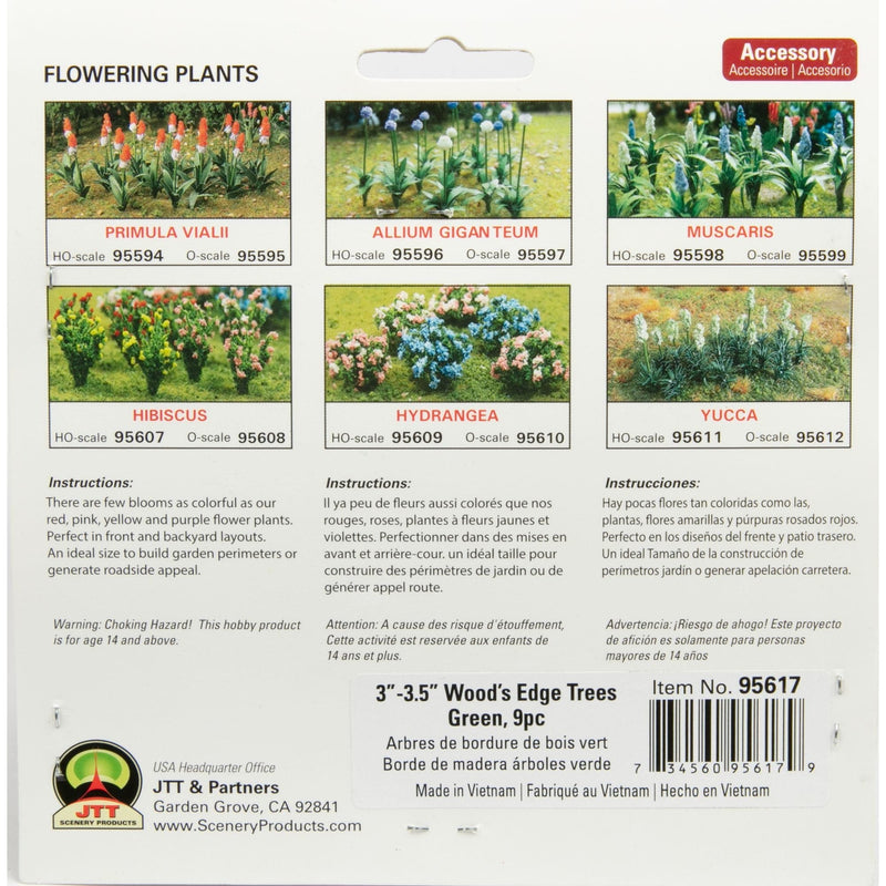 Dark Khaki Wee Scapes Wood's Edge Trees-Green (9 Pack) Architectural Model Supplies