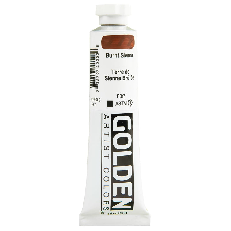 White Smoke Golden Artist Colour Heavy Body Acrylic Paint 59ml Burnt Sienna Series 1 Acrylic