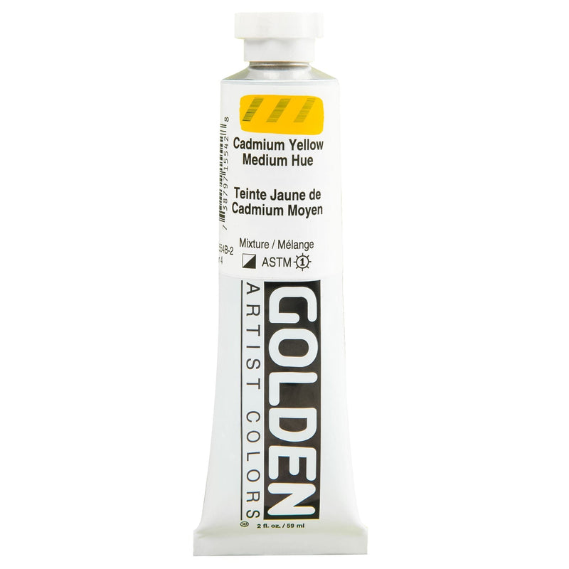 Gold Golden Artist Colour Heavy Body Acrylic Paint 59ml Cadmium Yellow Medium Hue Series 4 Acrylic