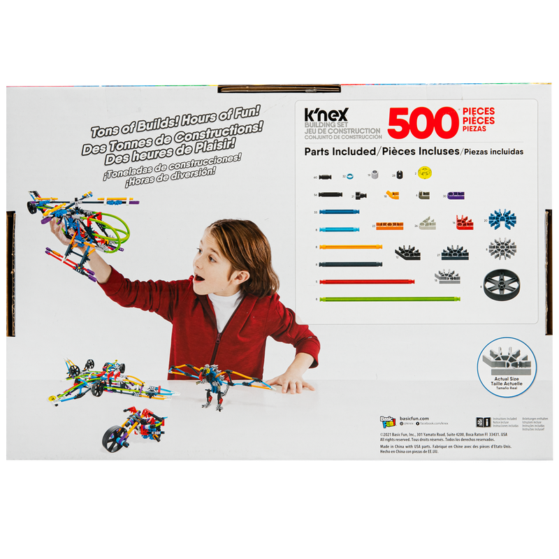 Lavender Knex - Wings and Wheels 30 Builds 500 pieces Kids Educational Games and Toys