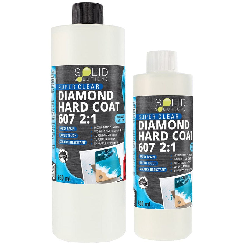 Light Gray Solid Solutions Diamond Hard Coat 607 UV Resistant Premium Epoxy Resin  2:1 750ml Beginner Kit Acrylic Paints