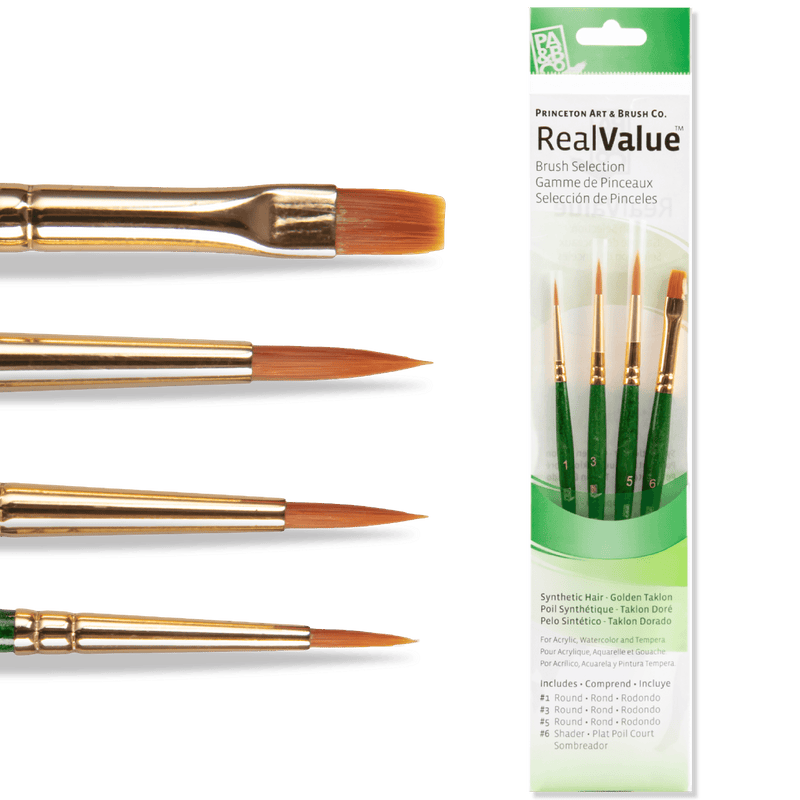 Princeton Gold Taklon Real Value Brush Set 4/Pkg