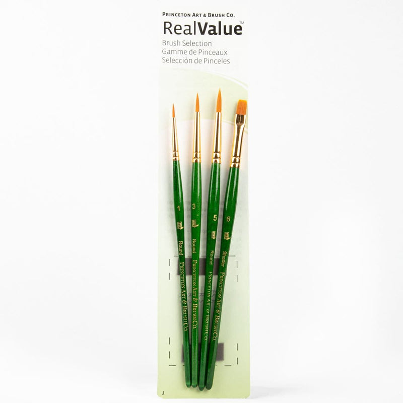 Princeton Gold Taklon Real Value Brush Set 4/Pkg