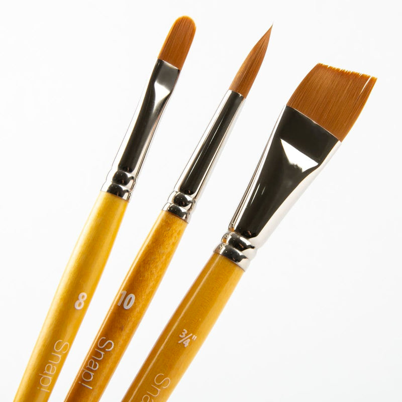 Saddle Brown Princeton Snap! Brush Set 3/Pkg Brushes