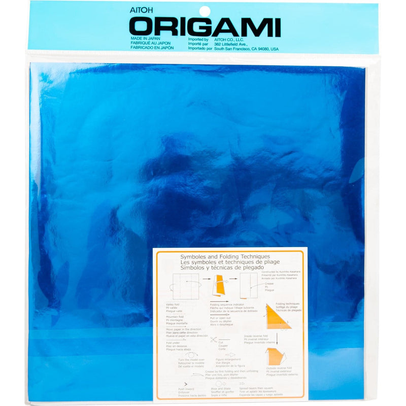 Dark Cyan Origami Paper 24.7cmX24.7cm 18/Pkg - Assorted Foil Origami