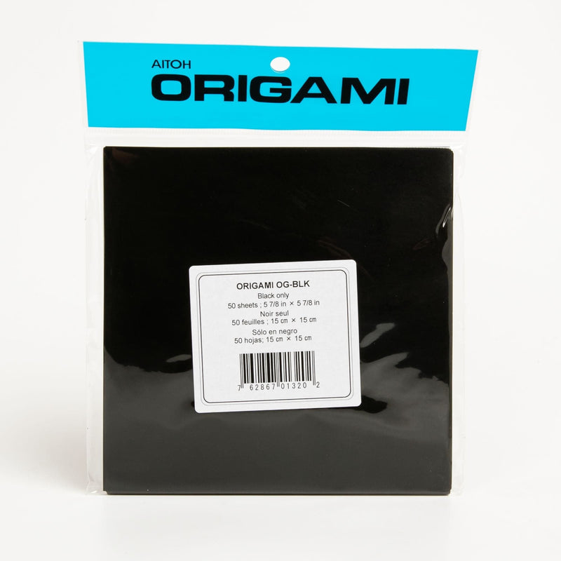 Black Origami Paper 15cmX15cm 50/Pkg - Black Origami