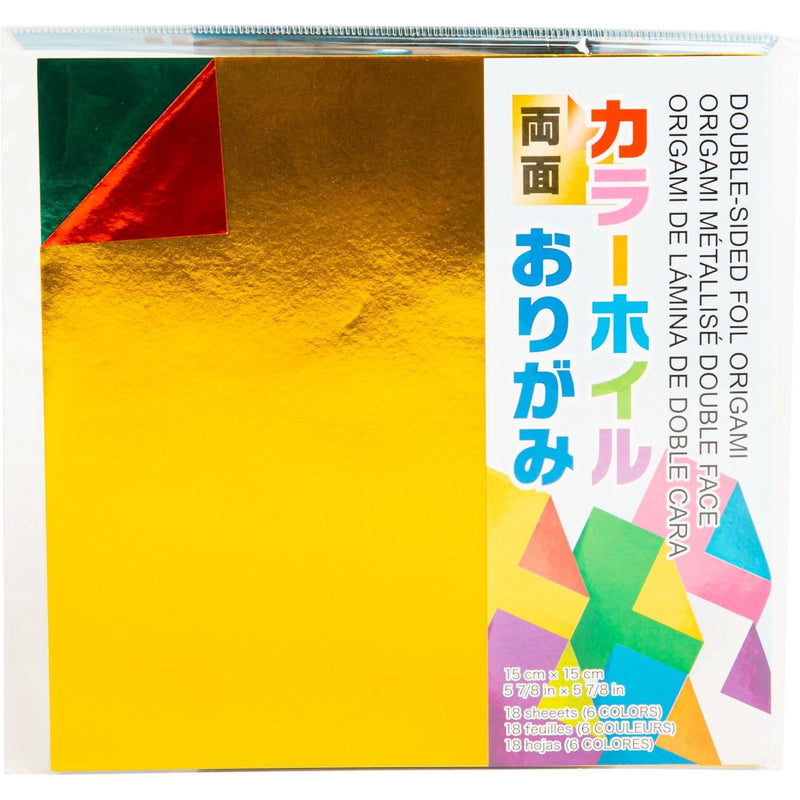 Origami Paper 15cmX15cm 18/Pkg Assorted Foil/Foil DoubleSided