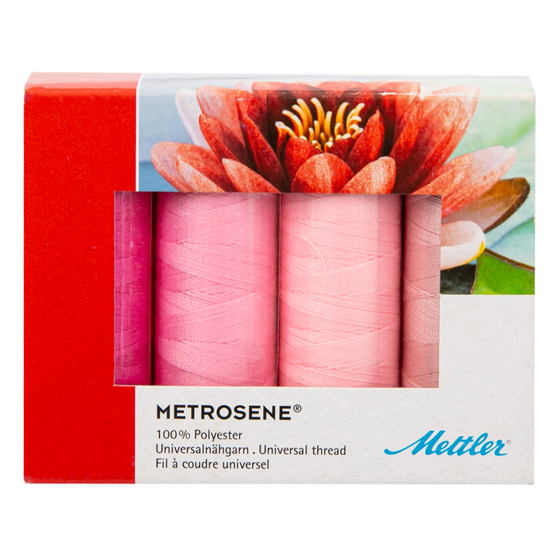 Thistle Mettler Metrosene Thread Kits 4/Pkg-Pink Sewing Threads