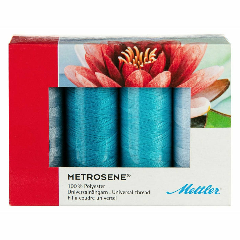 Light Gray Mettler Metrosene Thread Kits 4/Pkg-Ocean Sewing Threads