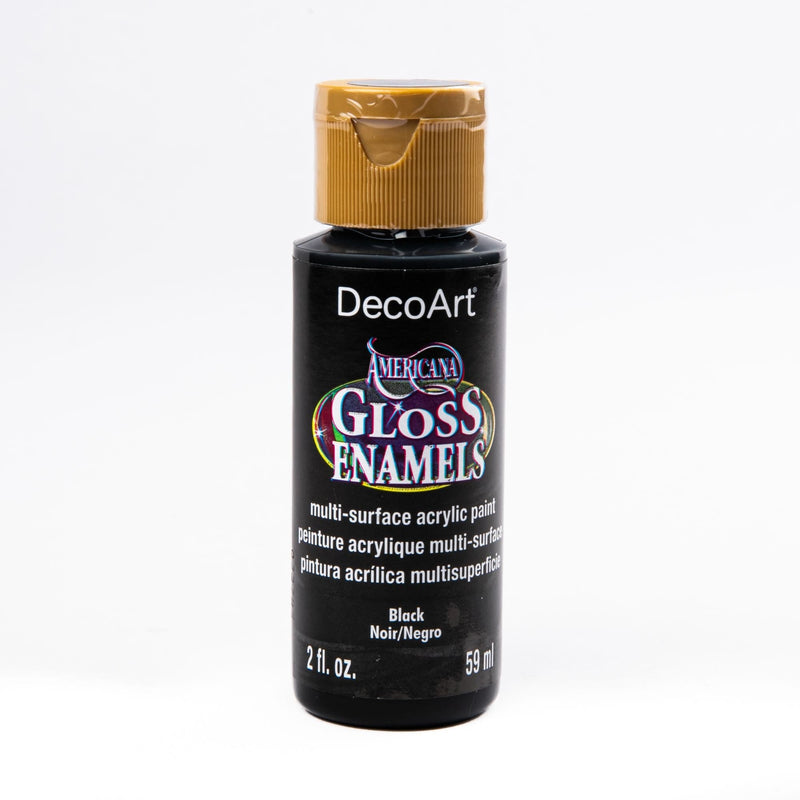 Black Americana Gloss Enamels Acrylic Paint 59ml - Black Glass and Ceramic Paint