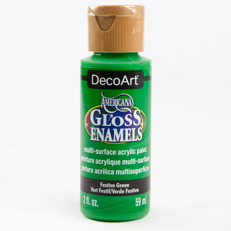 Forest Green Americana Gloss Enamels Acrylic Paint 59ml - Festive Green Glass and Ceramic Paint