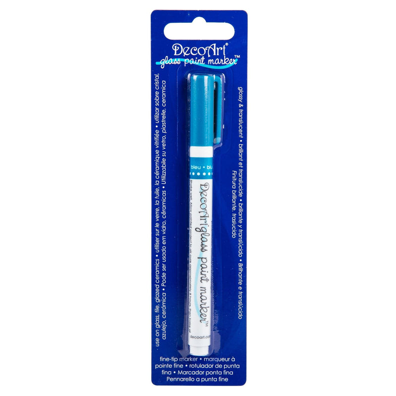 Dark Blue DecoArt Glass Paint Marker 1mm - True Blue Pens and Markers