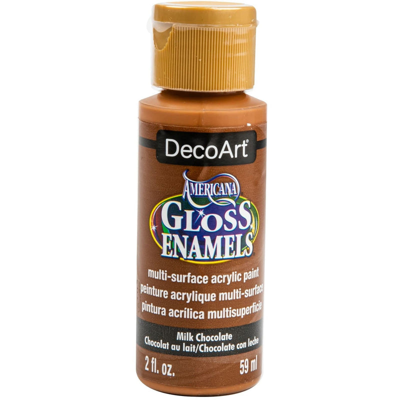 Saddle Brown Americana Gloss Enamels Acrylic Paint 59ml - Milk Chocolate Glass and Ceramic Paint