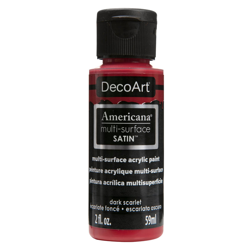 Black Americana Multi-Surface Satin Acrylic Paint  59mL -Dark Scarlet Acrylic Paints