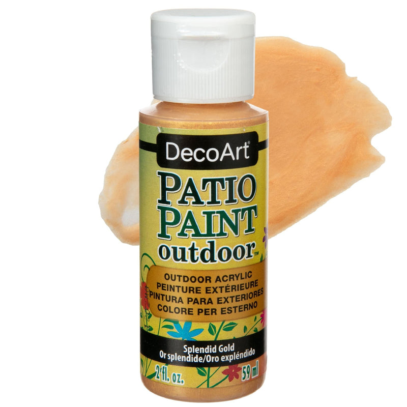 Dark Khaki DecoArt Patio Paint 59ml Splendid Gold Outdoor Paint