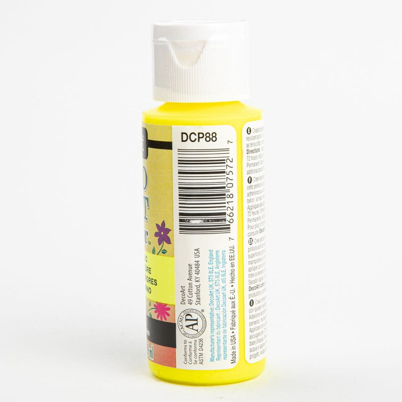 Dark Khaki DecoArt Patio Paint 59ml Neon Yellow Outdoor Paint