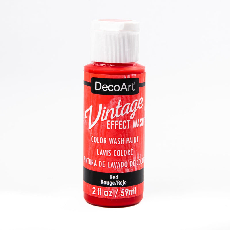 Orange Red DecoArt Vintage Effect Wash Paint 59ml - Red Acrylic Paints