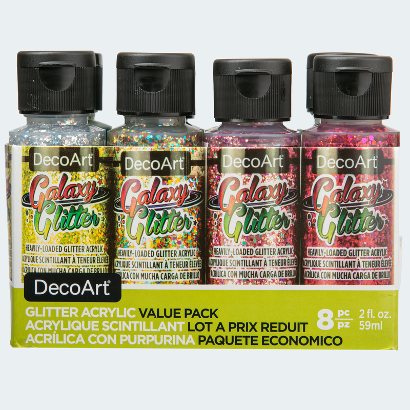 Dark Slate Gray DecoArt Galaxy Glitter Value Pack 8/Pkg-Multi-Color Glitter Paint