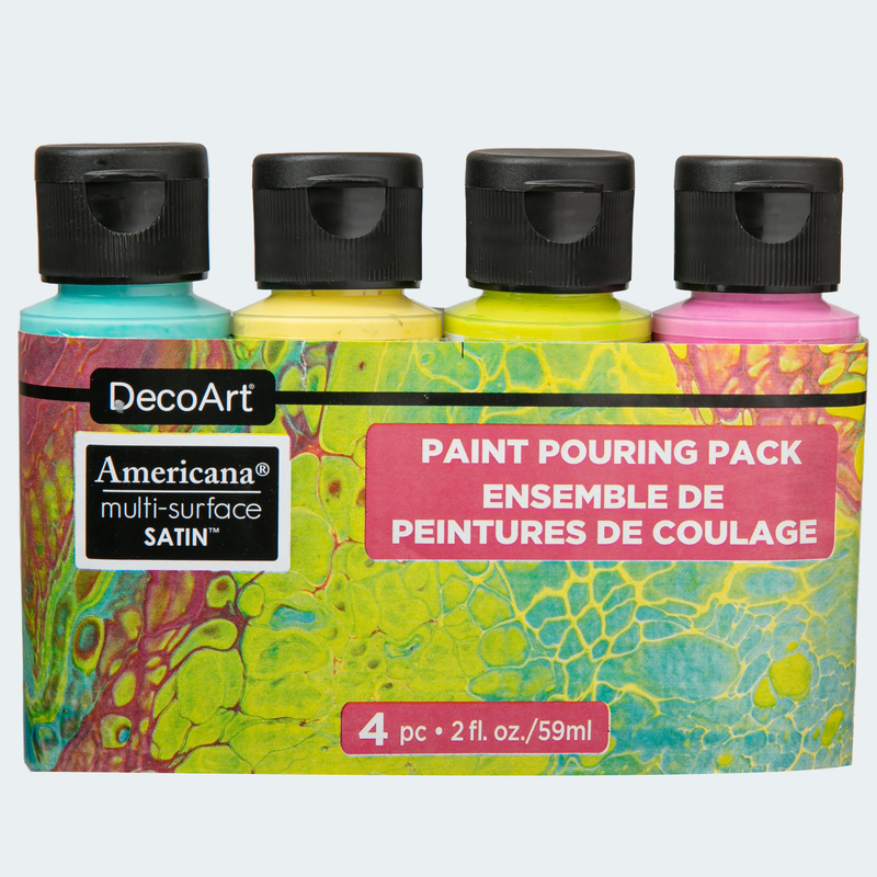 Dark Slate Gray Americana Multi-Surface Satin Paint Pouring Pack 4/Pkg-Brights Acrylic Paints