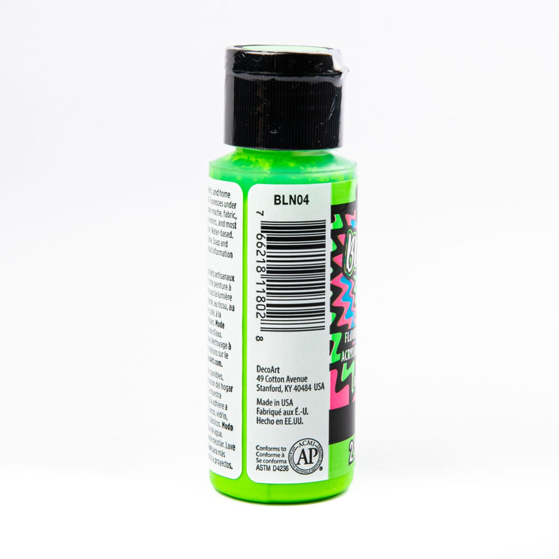 Lime Green DecoArt Black Light Neon Acrylic Paint 59ml - Green Neon/UV and Black Light Paint