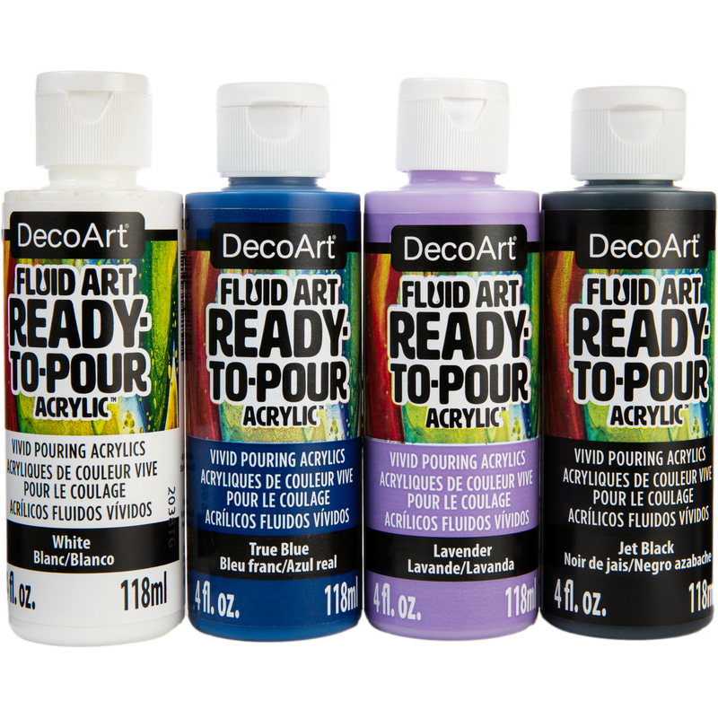 Light Gray DecoArt FluidArt Paint Pouring Value Pack 4/Pkg-Galactic Acrylic Paints