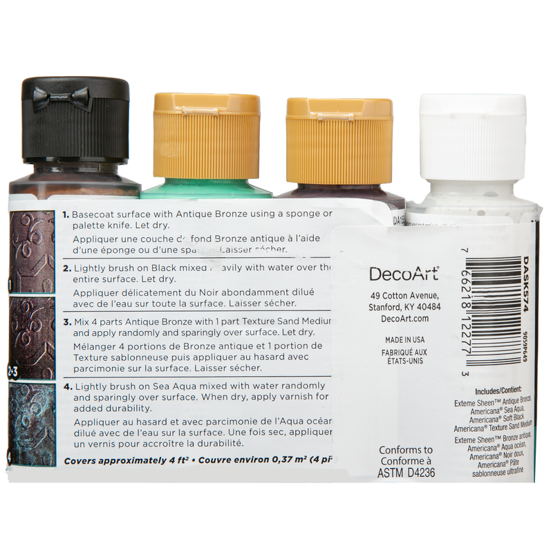 Lavender DecoArt Designer Finishes Paint Pack 4/Pkg-Cast Bronze Craft Paint Finishes Varnishes and Sealers