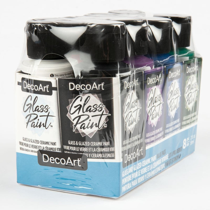 Dark Slate Gray DecoArt Glass Paint Value Pack 8/Pkg Primary/Basics Glass and Ceramic Paint