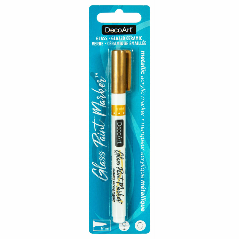 Light Gray DecoArt Glass Paint Marker 1mm - Metallic Gold Pens and Markers