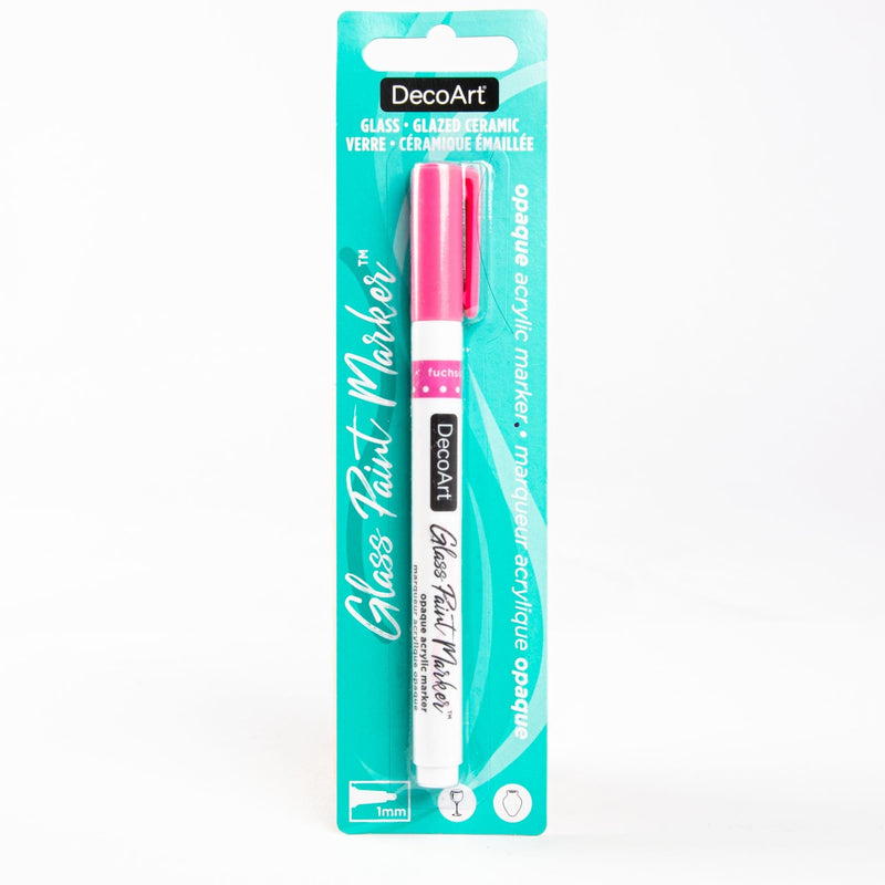 Turquoise DecoArt Glass Paint Marker 1mm - Fuschia Pens and Markers