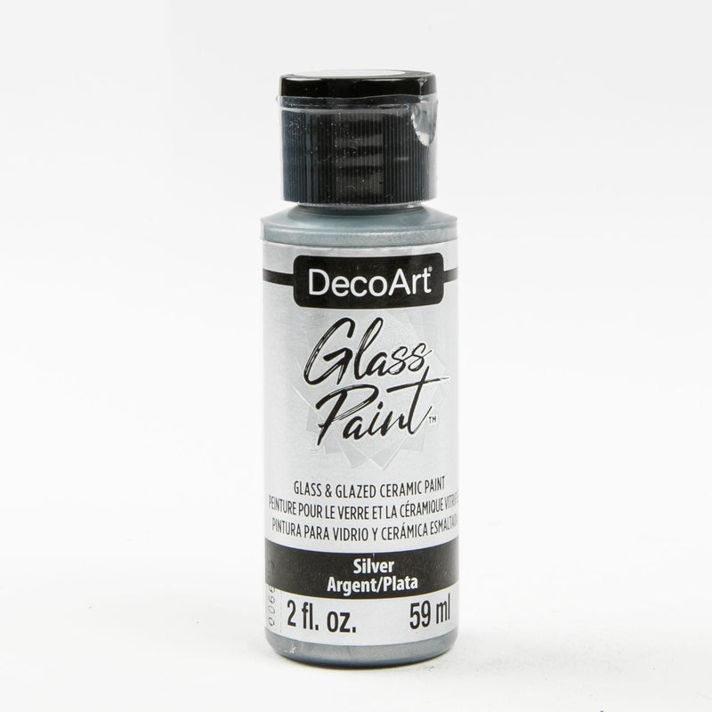 Gray DecoArt Glass Paint 59ml Silver Glass and Ceramic Paint
