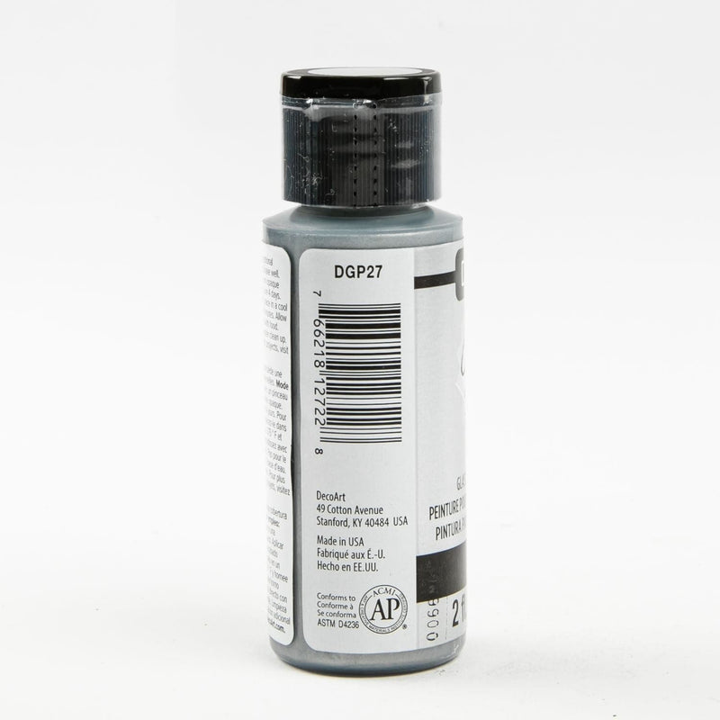 Gray DecoArt Glass Paint 59ml Silver Glass and Ceramic Paint
