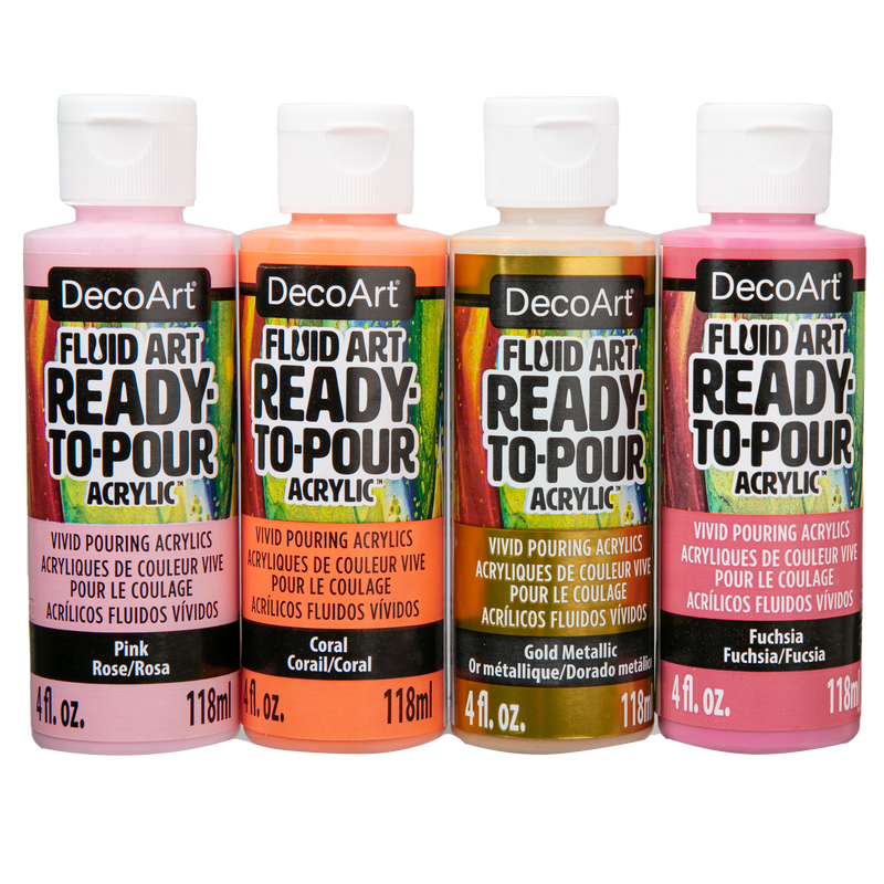 Decoart Fluidart Paint Pouring Value Pack 4/PkgGroovy Gold